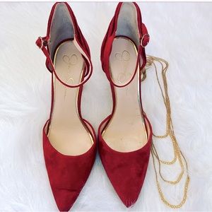 Jessica Simpson Red Carlette Suede Heel